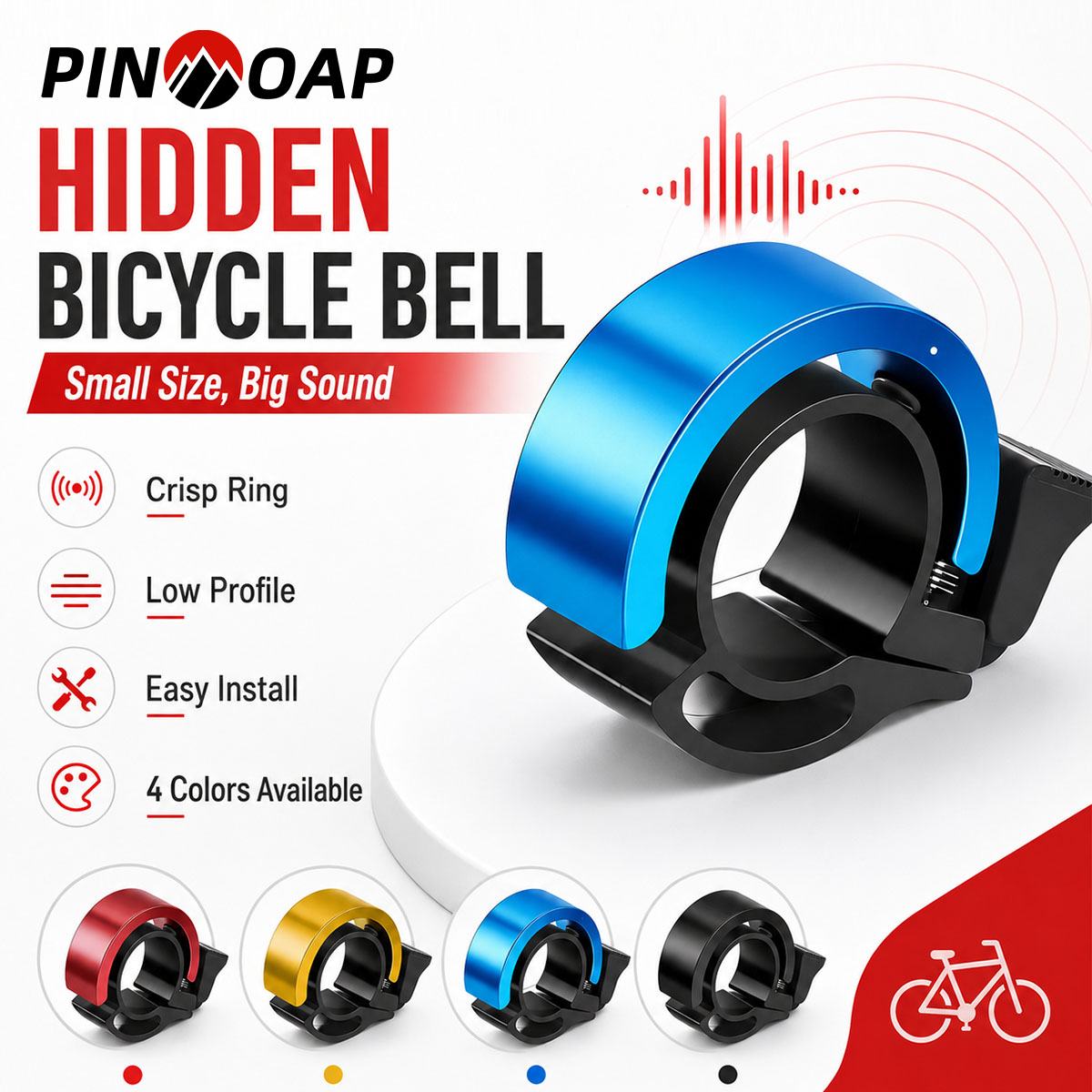 Bell Handlebar Ring - PINMOAP 1PC Campanello invisibile per bicicletta,
