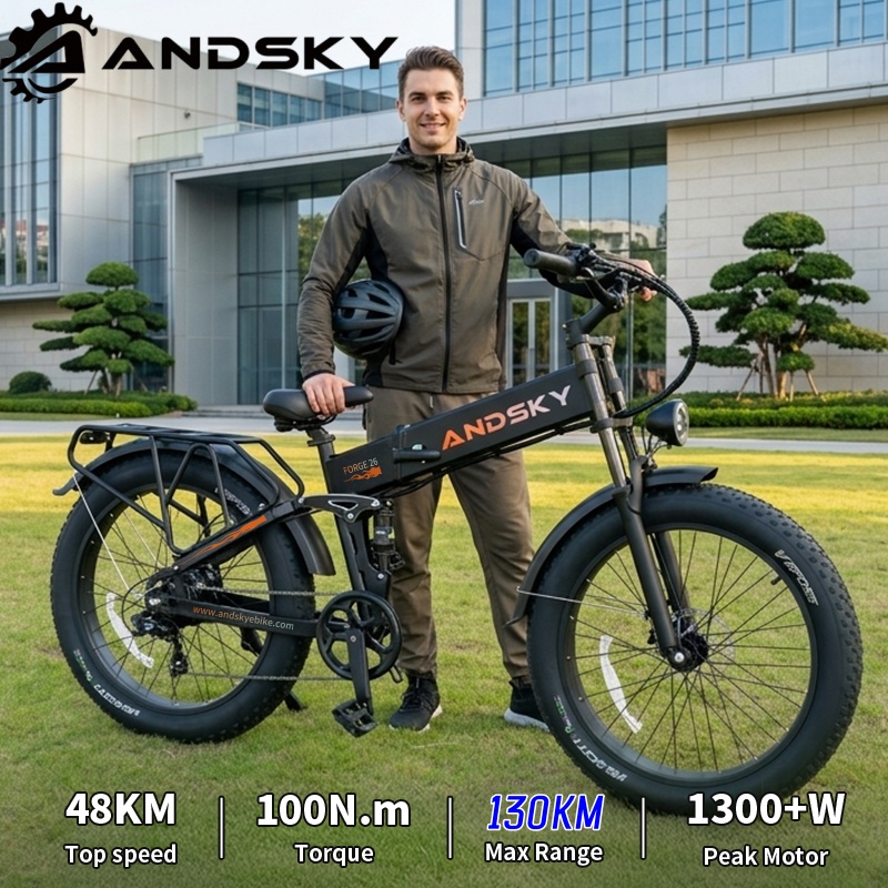 Commuting On Mountain Bike - Bicicletta Elettrica Pieghevole Full-Suspension ANDSKY Forge