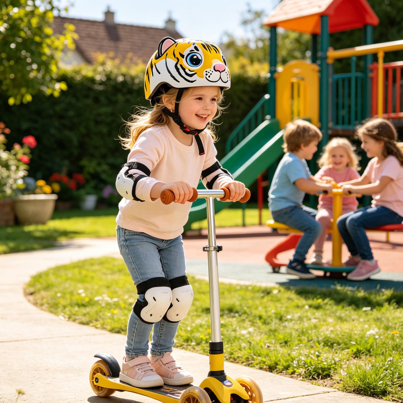 Cycling Commute Gear - Casco per bambini con motivo tigre,