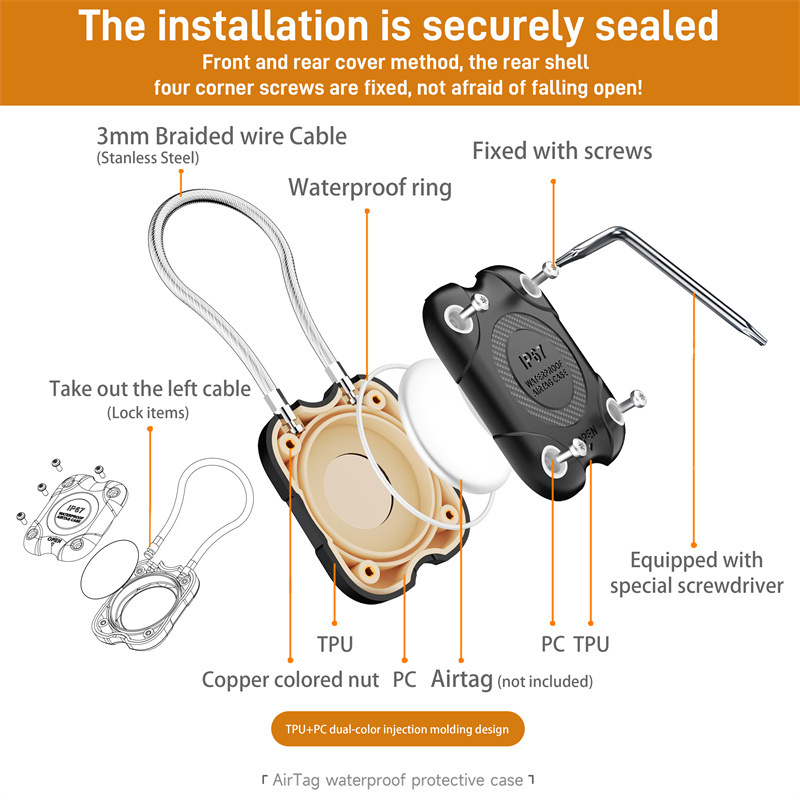 Supporto per Airtag con Cavo,  - Chain Lock Combination recensione e prezzo